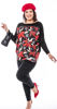 Kép: Rucy Fashion Fekete Piros Mikulásvirágos Bőrbetétes Tunika