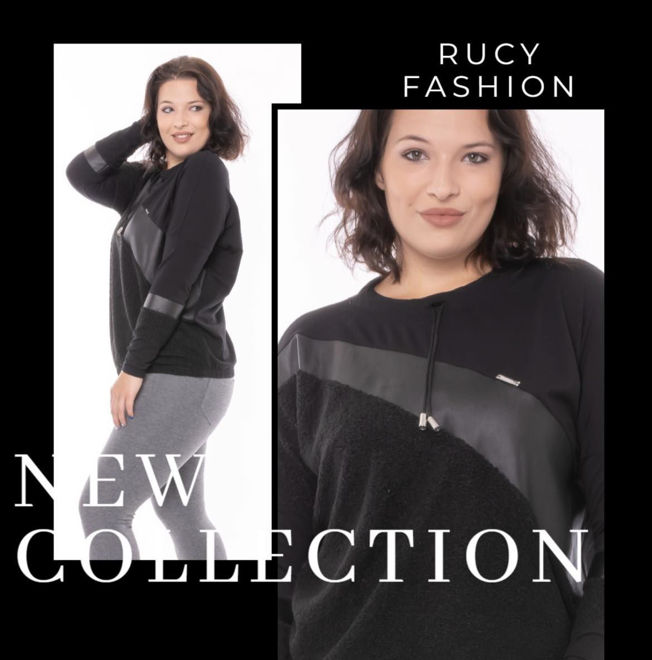 Kép: Rucy Fekete Bőrbetétes Pulóver