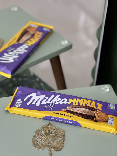 Kép: Milka MMMAX Schoko & Keks Csokoládé Kakaós és Tejes Krémmel, Kekszes