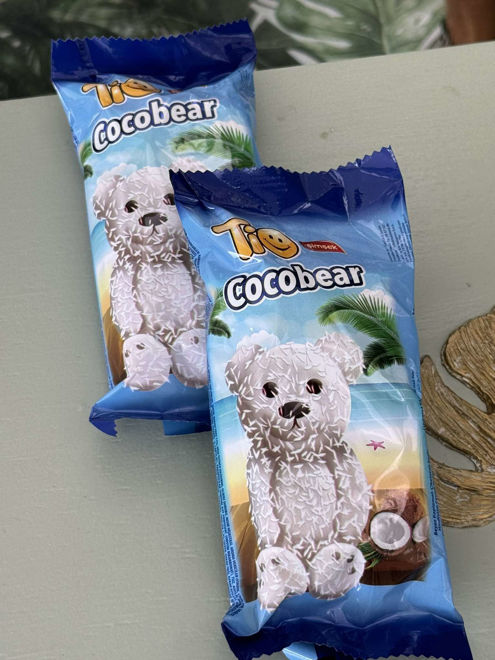 Kép: Tio Chocobear Maci Formájú Kókuszba Mártott Piskóta Kakaókrémmel