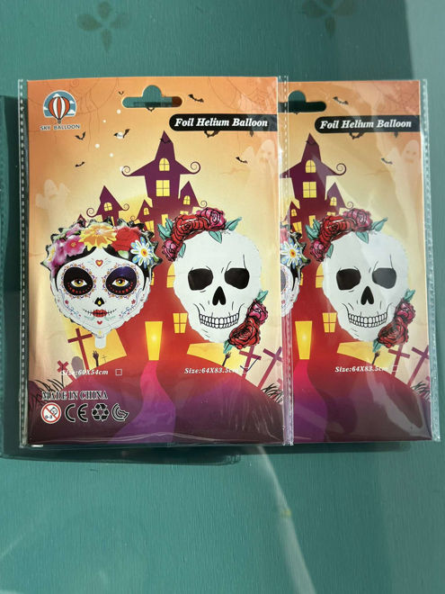 Kép: Halloween Calavera Mexikói Koponyás  Lufi