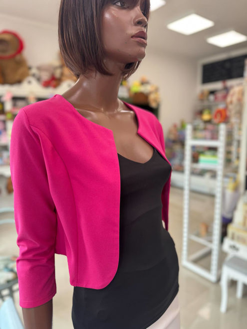 Kép: Pink 3/4-es Ujjú Zsorzsett Boleró