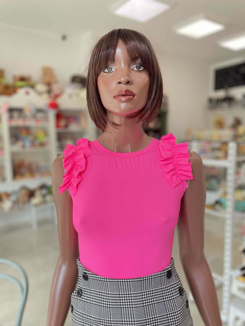 Kép: Envy Neon Pink Fodros Vállú Felső