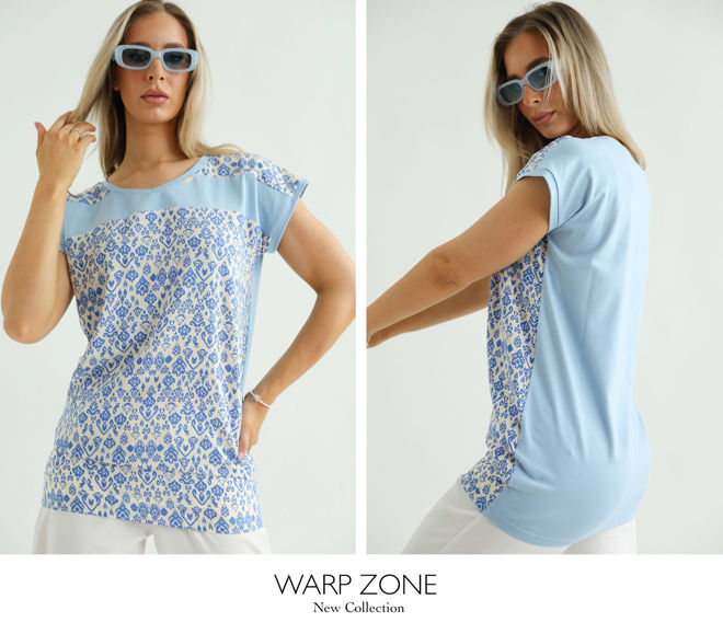 Kép: Warp Zone Babakék Mintás Felső/Tunika