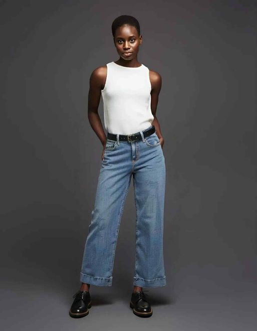 Kép: Maison Onado Paris Magas Derekú Egyenesszárú Nadrág