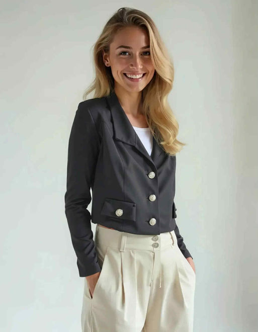 Kép: Envy Fekete Arany Gombos Zakó-Blézer