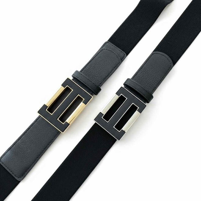 Kép: Fekete Díszes Vékony Gumis Öv (Több Színben)