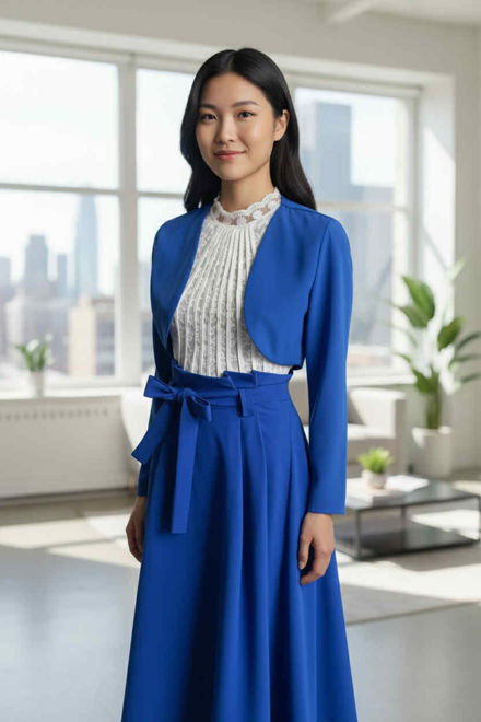 Kép: Királykék Muszlin Ujjú Bolero