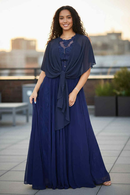 Kép: Sötétkék Muszlin Vállkendő