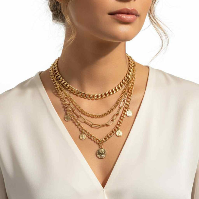 Kép: Arany Több Soros Nyaklánc