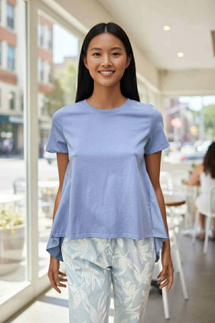 Kép: Kék Hátul Hosszabbodó Felső