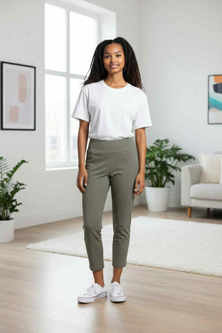 Kép: Verona Magas Derekú Keki Színű Cicanadrág