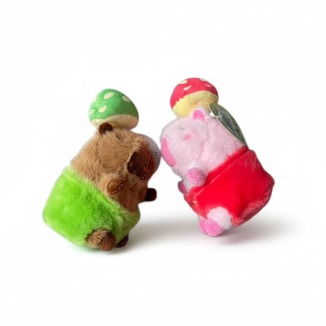 Kép: Capybara Színes Gomba Sapkás Kulcstartó