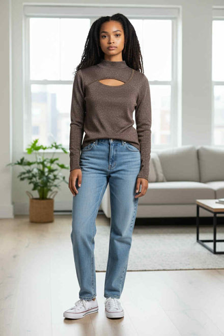 Kép: Barna Csilis Nyitott Hosszú Ujjú Felső