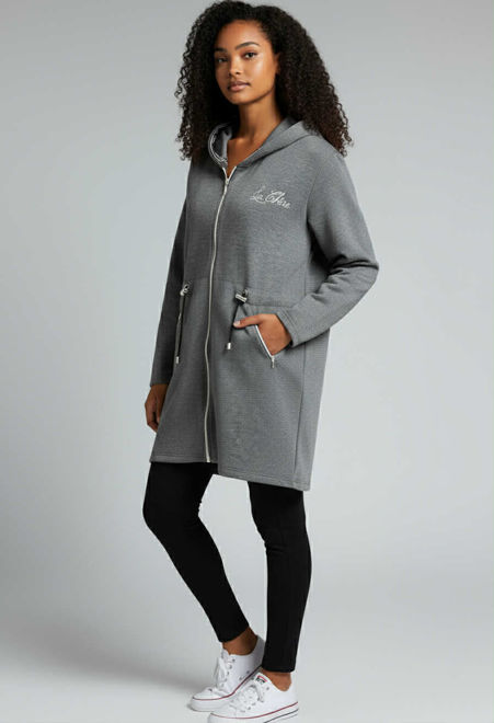 Kép: La Chére Szürke Cipzáros Kardigán/Ruha