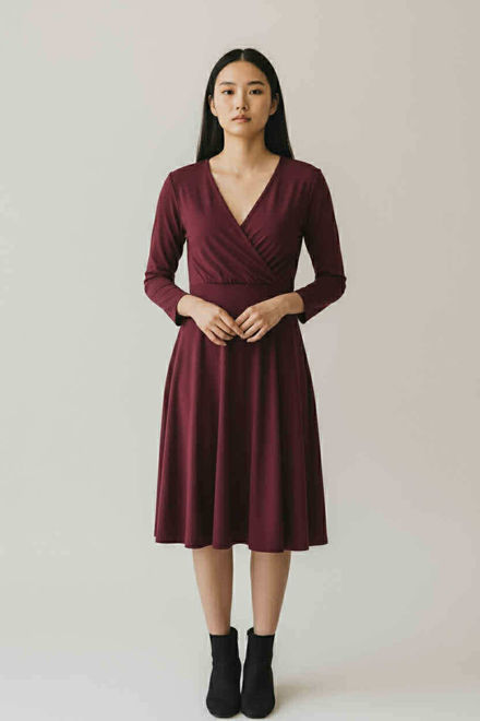 Kép: Burgundi Átlapolt Ruha