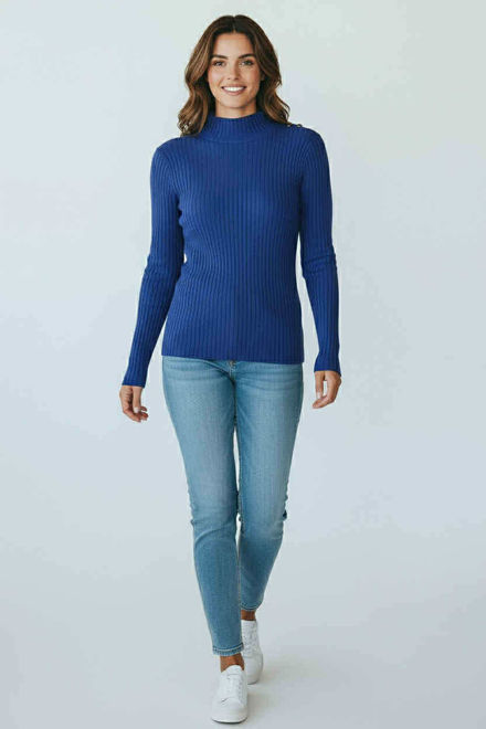 Kép: Kék Kötött Garbó Felső