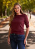 Kép: Envy Burgundi 3/4 Ujjú Húzott Felső