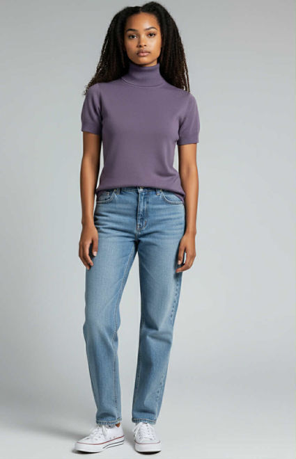 Kép: Lila Színű Garbós Felső