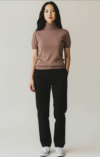 Kép: Púder Színű Garbós Felső