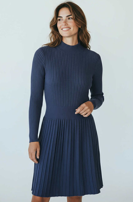 Kép: Sötétkék Hosszú Loknis Ruha