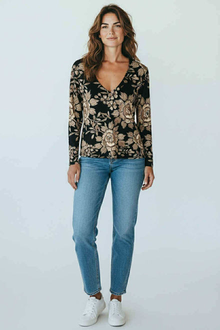 Kép: Masca Fekere Barna Virágos Felső