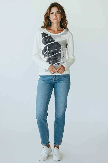 Kép: Magenta Fehér Alapon Mintás Felső