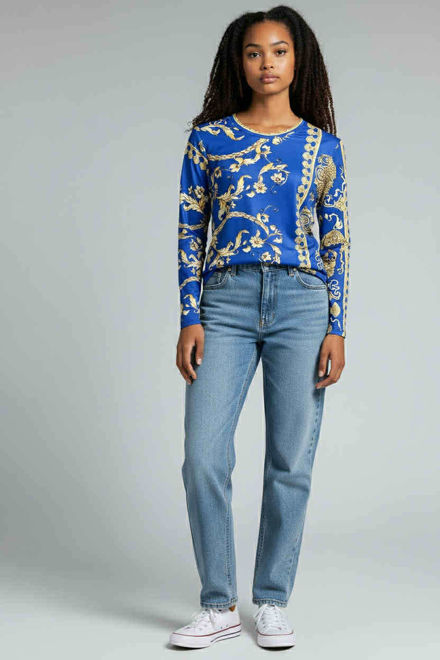 Kép: MissQ Kék Arany Hosszú Ujjú Felső