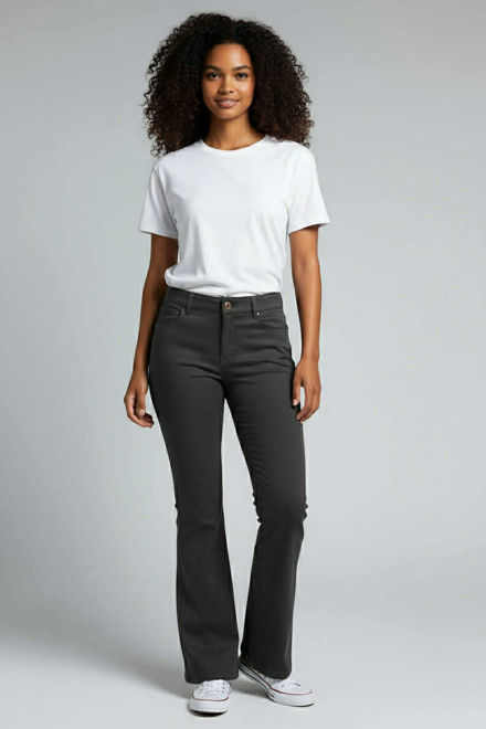 Kép: Fekete Műbőr Trapéz Nadrág