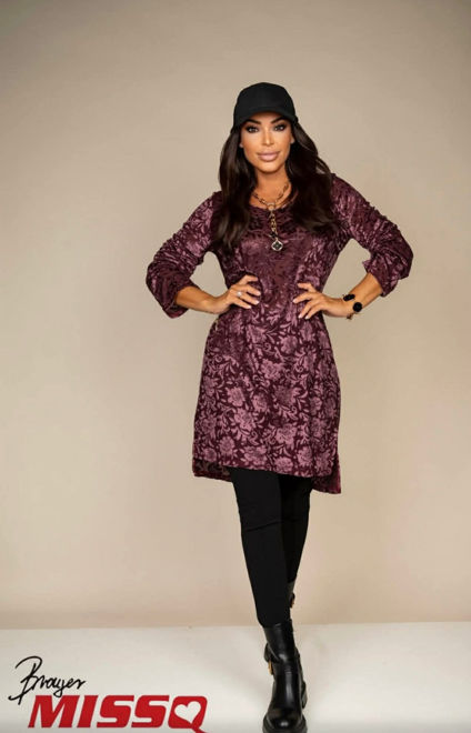 Kép: MissQ Lila Virág Anyagában Mintás Tunika