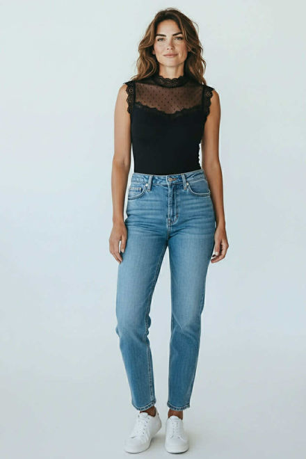 Kép: Fekete Necc Csipkés Body