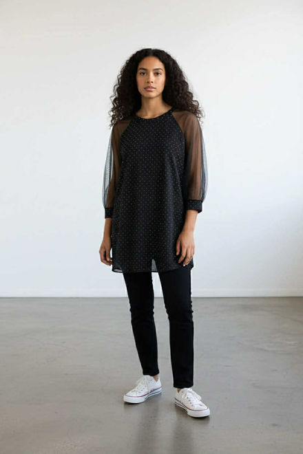 Kép: Fekete Hálós Köves Tunika Ruha