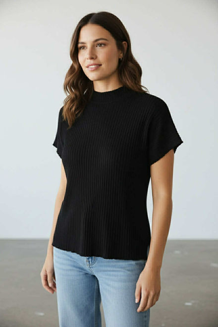 Kép: Fekete Bordázott Félgarbós Felső