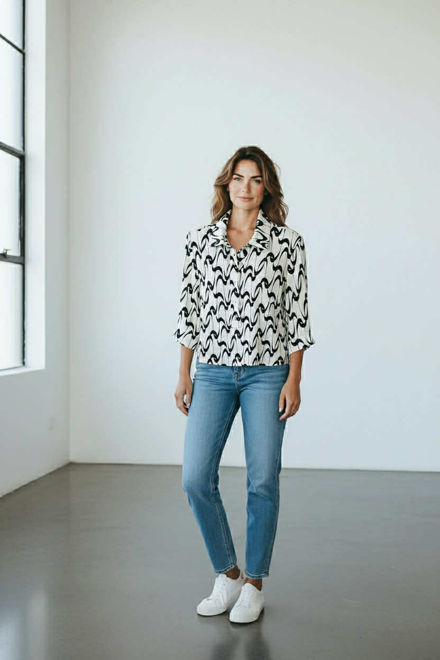 Kép: Mayo Chix Fehér Fekete Mintás Ing