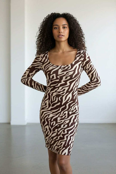 Kép: La Pierre Barna Zebra Mintás Ruha