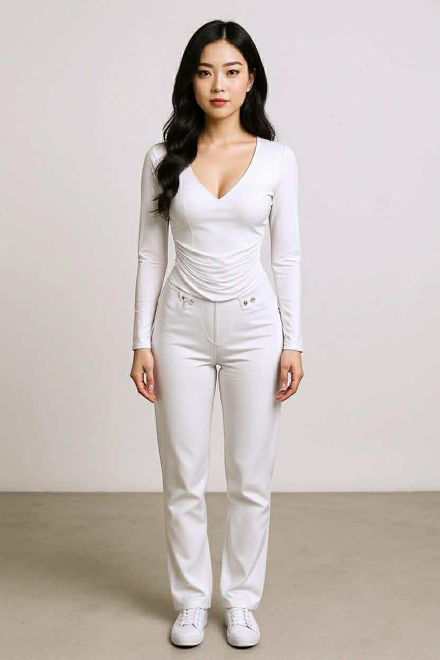 Kép: La Pierre Fehér Oldalt Húzott Body