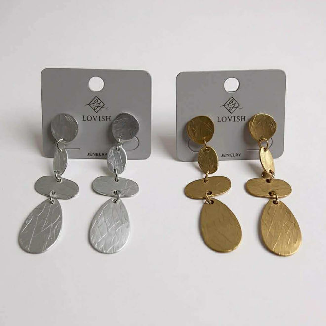 Kép: Arany és Ezüst Lógós Fülbevaló