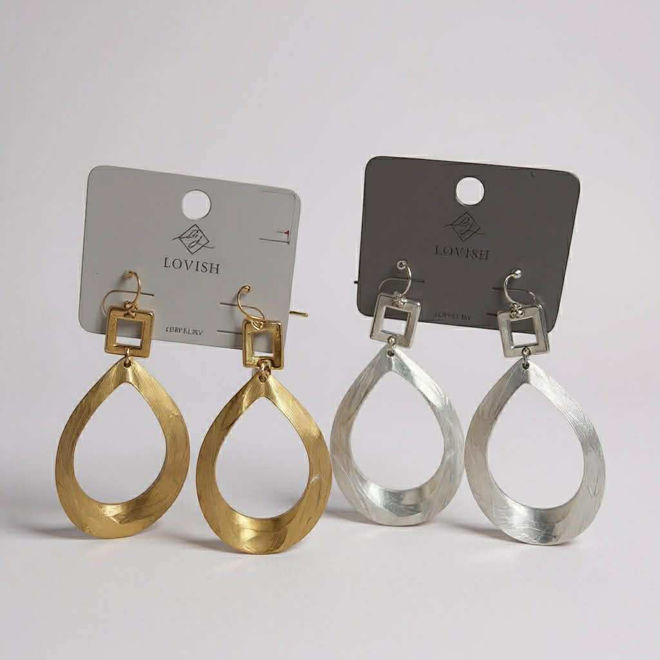 Kép: Arany és Ezüst Kör Alakú Fülbevaló